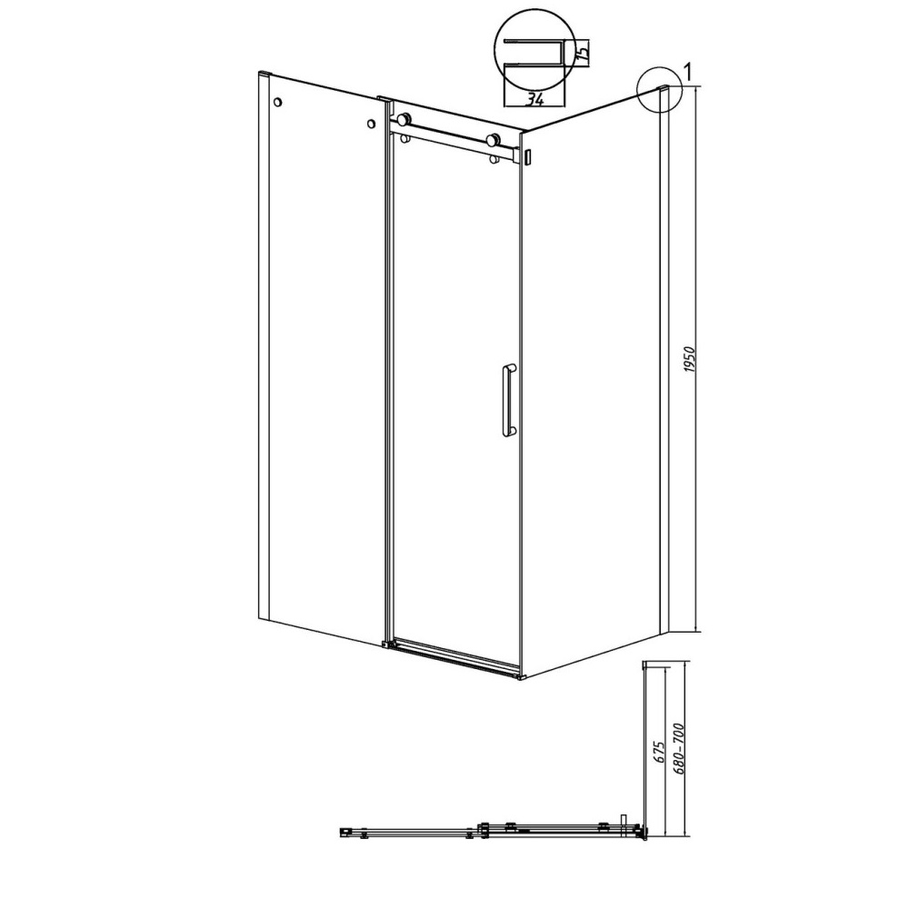 Душевая стенка Grossman Classic 70 Хром / Прозрачное 200.K33.04.70.10.00 Душевая стенка Grossman Classic 70 Хром / Прозрачное 200.K33.04.70.10.00 — изображение 5