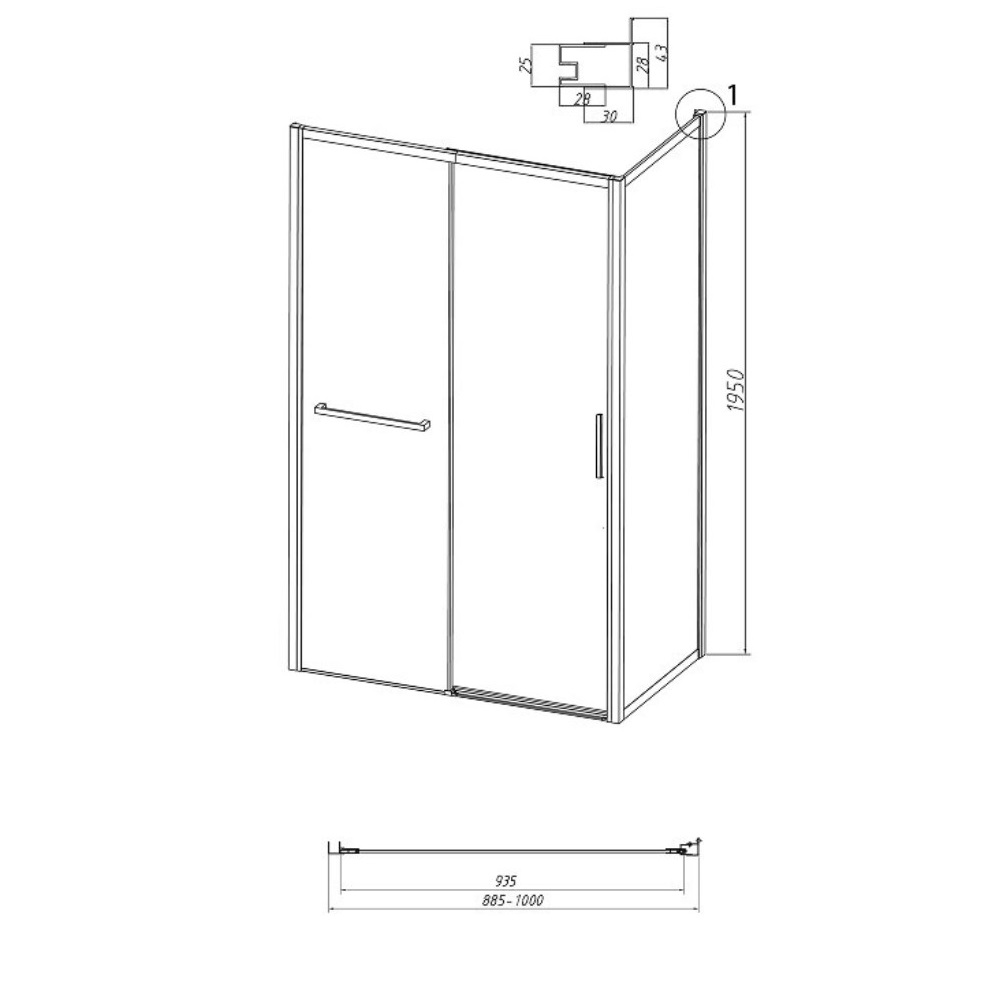 Душевая стенка Grossman Style 100 Хром / Шиншила 200.K33.05.100.10.02 Душевая стенка Grossman Style 100 Хром / Шиншила 200.K33.05.100.10.02 — изображение 5