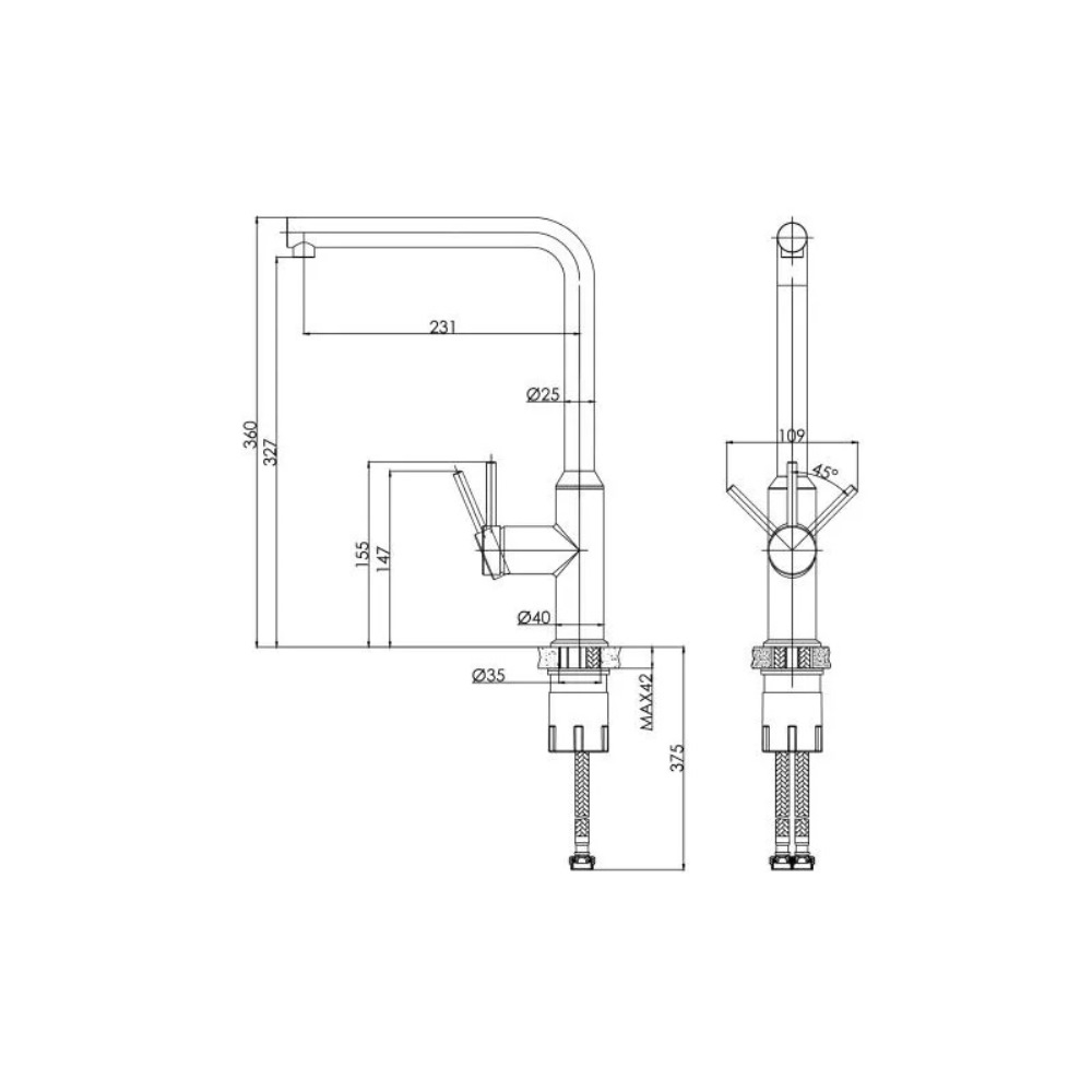 Смеситель для кухни Cersanit Flavis Черный матовый 68240 Смеситель для кухни Cersanit Flavis Черный матовый 68240 — изображение 4