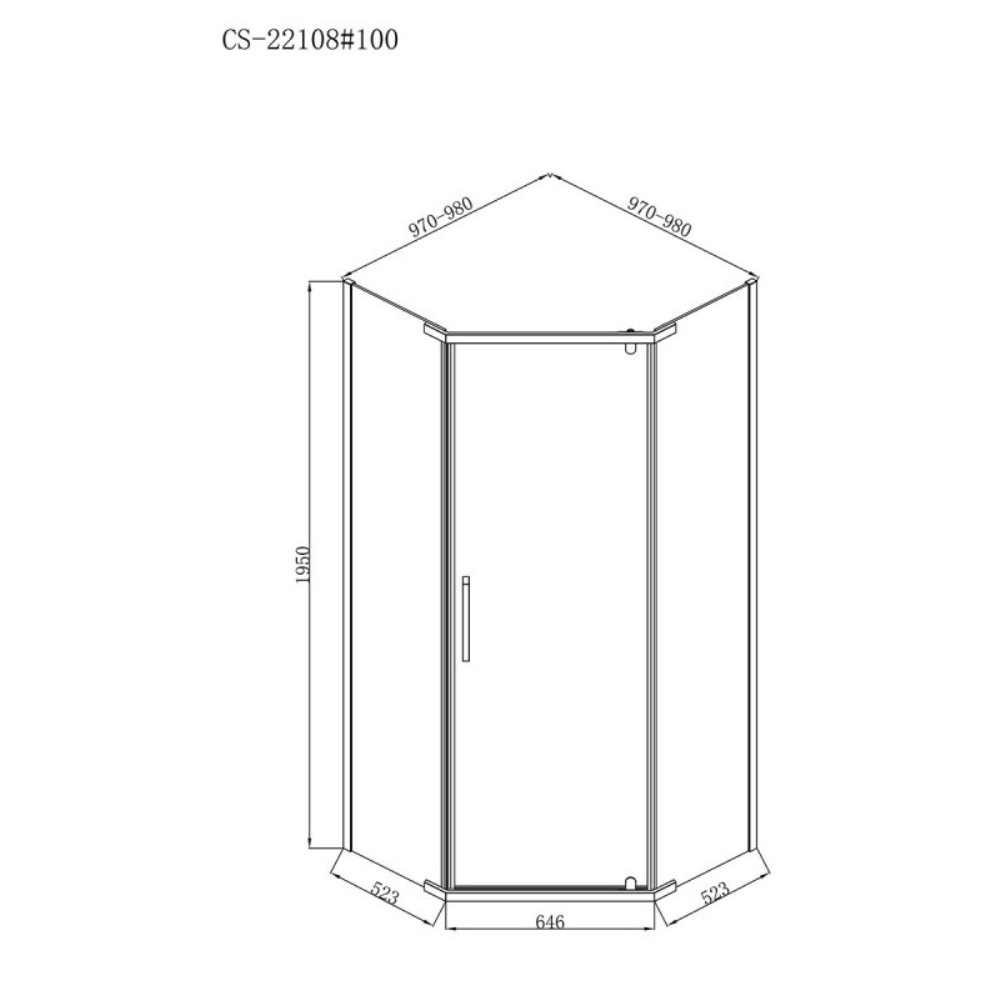 Душевой уголок Loranto Neo 100х100 Хром / Прозрачное CS-22108-100 Душевой уголок Loranto Neo 100х100 Хром / Прозрачное CS-22108-100 — изображение 3