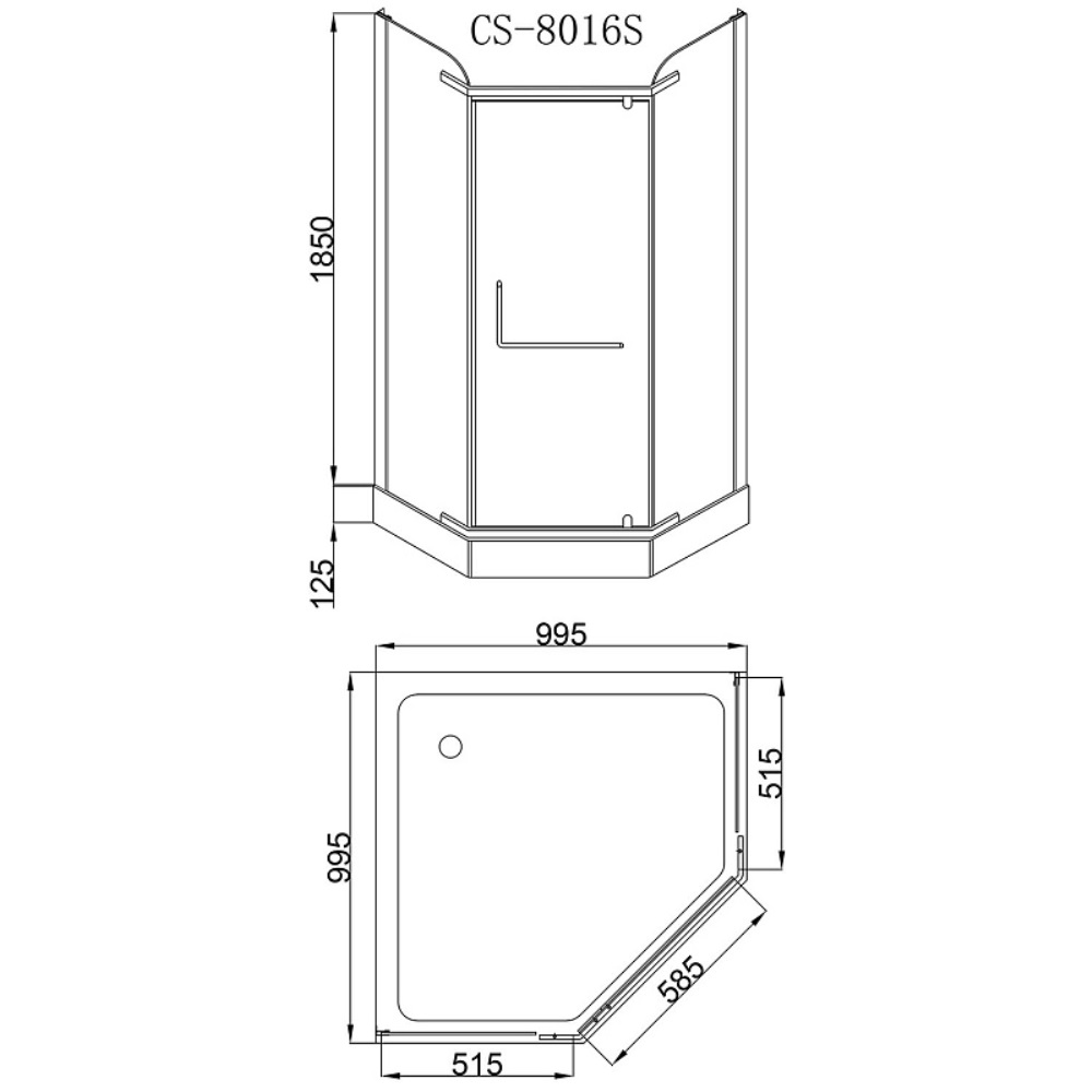 Душевой уголок Loranto Sunway 100х100 Сатин / Прозрачное CS-816S B 100*100*200 Душевой уголок Loranto Sunway 100х100 Сатин / Прозрачное CS-816S B 100*100*200 — изображение 3
