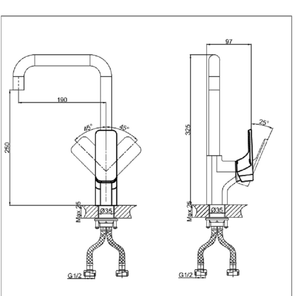 Смеситель для кухни D&K Berlin-Freie Хром глянцевый DA1432481 Смеситель для кухни D&K Berlin-Freie Хром глянцевый DA1432481 — изображение 3