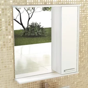 Шкаф зеркальный Comforty Тулуза 75 Белый глянец 4136264