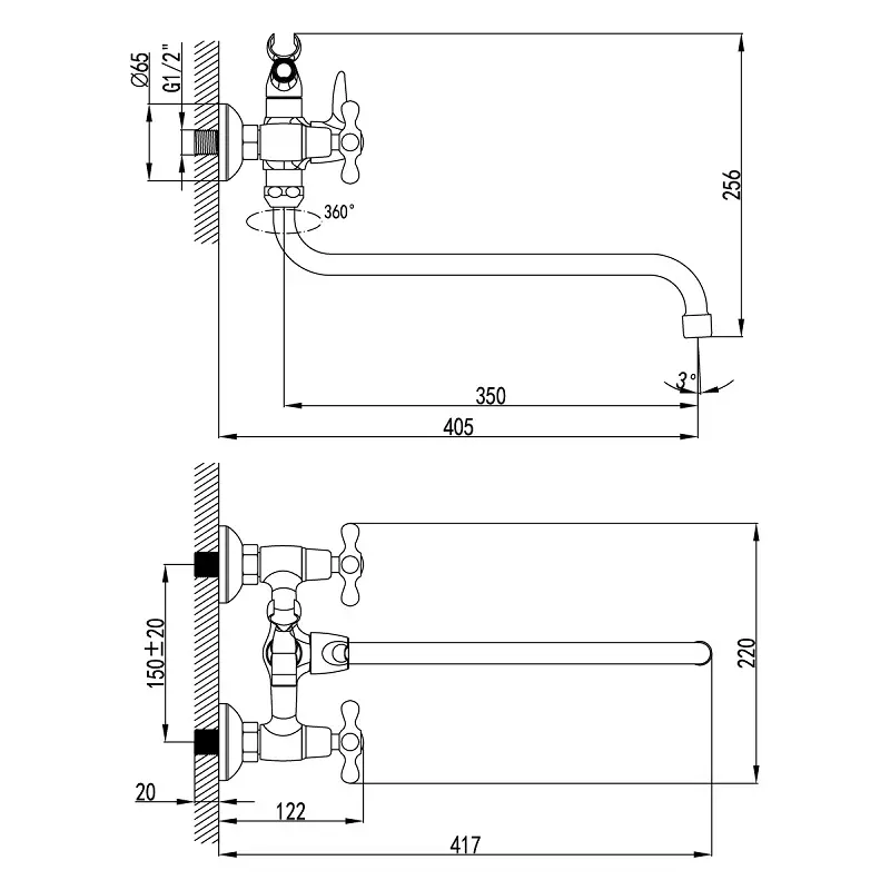Смеситель для ванны Lemark Standard LM2151C Хром Смеситель для ванны Lemark Standard LM2151C Хром — изображение 2