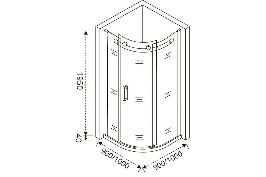 Душевой уголок Bas Galaxy 90х195 Хром / Прозрачное Душевой уголок Bas Galaxy 90х195 Хром / Прозрачное — изображение 2