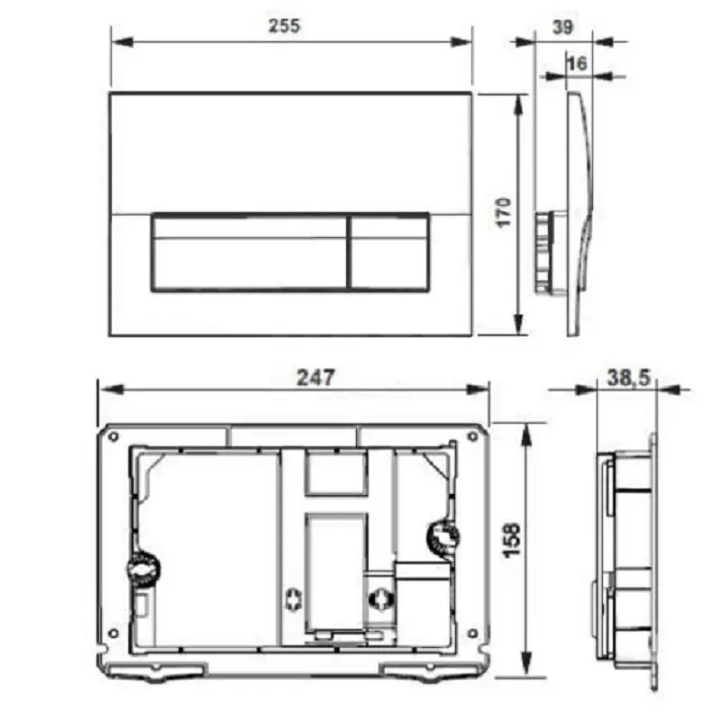 Клавиша смыва Active В01 Хром глянцевый 8901170B1 Клавиша смыва Active В01 Хром глянцевый 8901170B1 — изображение 2
