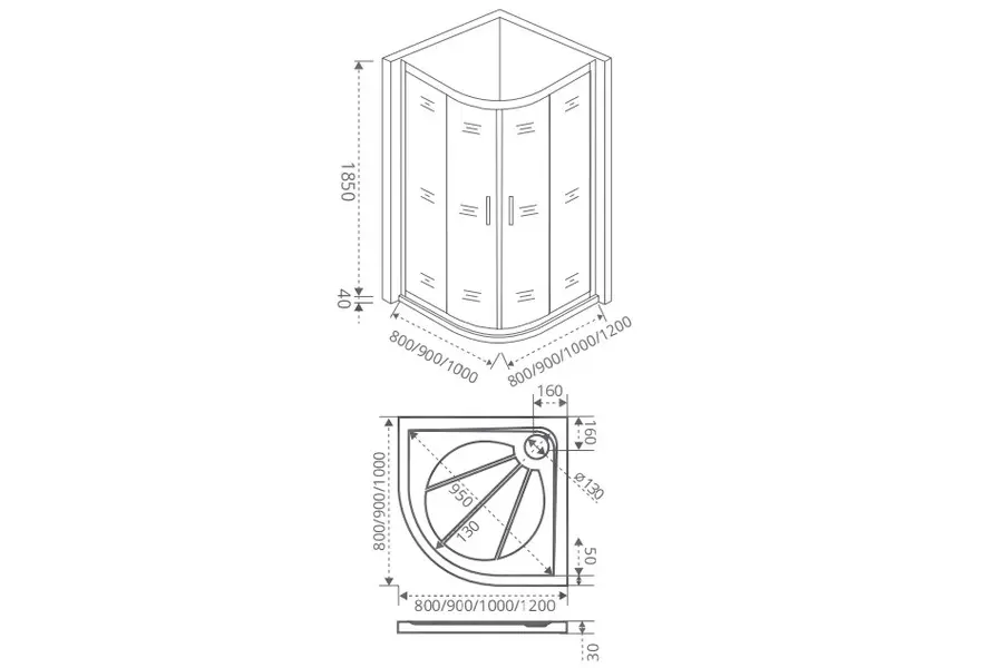 Душевой уголок Bas Infinity 120х185 Хром / Прозрачное Душевой уголок Bas Infinity 120х185 Хром / Прозрачное — изображение 2