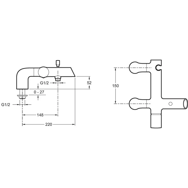 Смеситель на борт ванны Jacob Delafon Toobi E8964-CP Смеситель на борт ванны Jacob Delafon Toobi E8964-CP — изображение 2