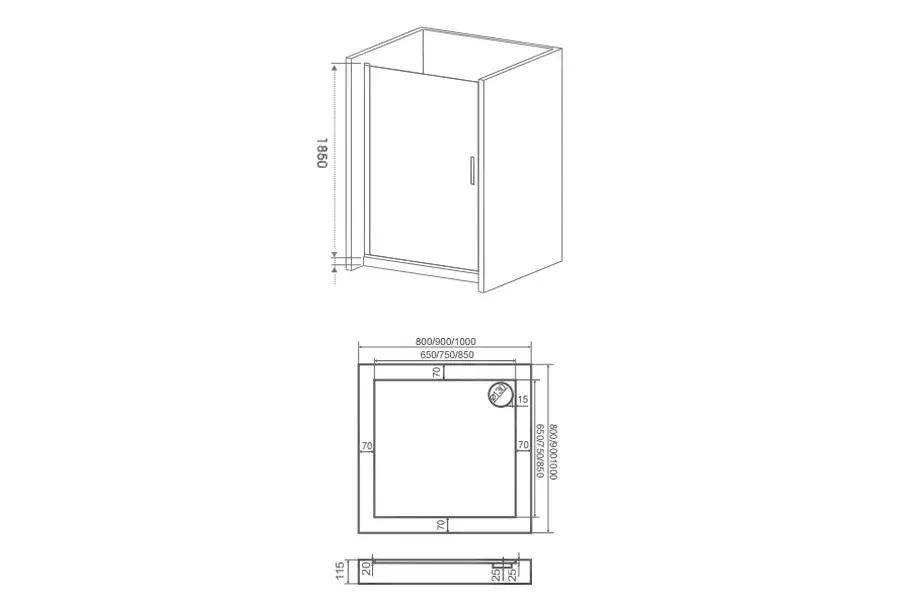 Душевая дверь Bas Pandora 90х185 Хром / Прозрачное Душевая дверь Bas Pandora 90х185 Хром / Прозрачное — изображение 4