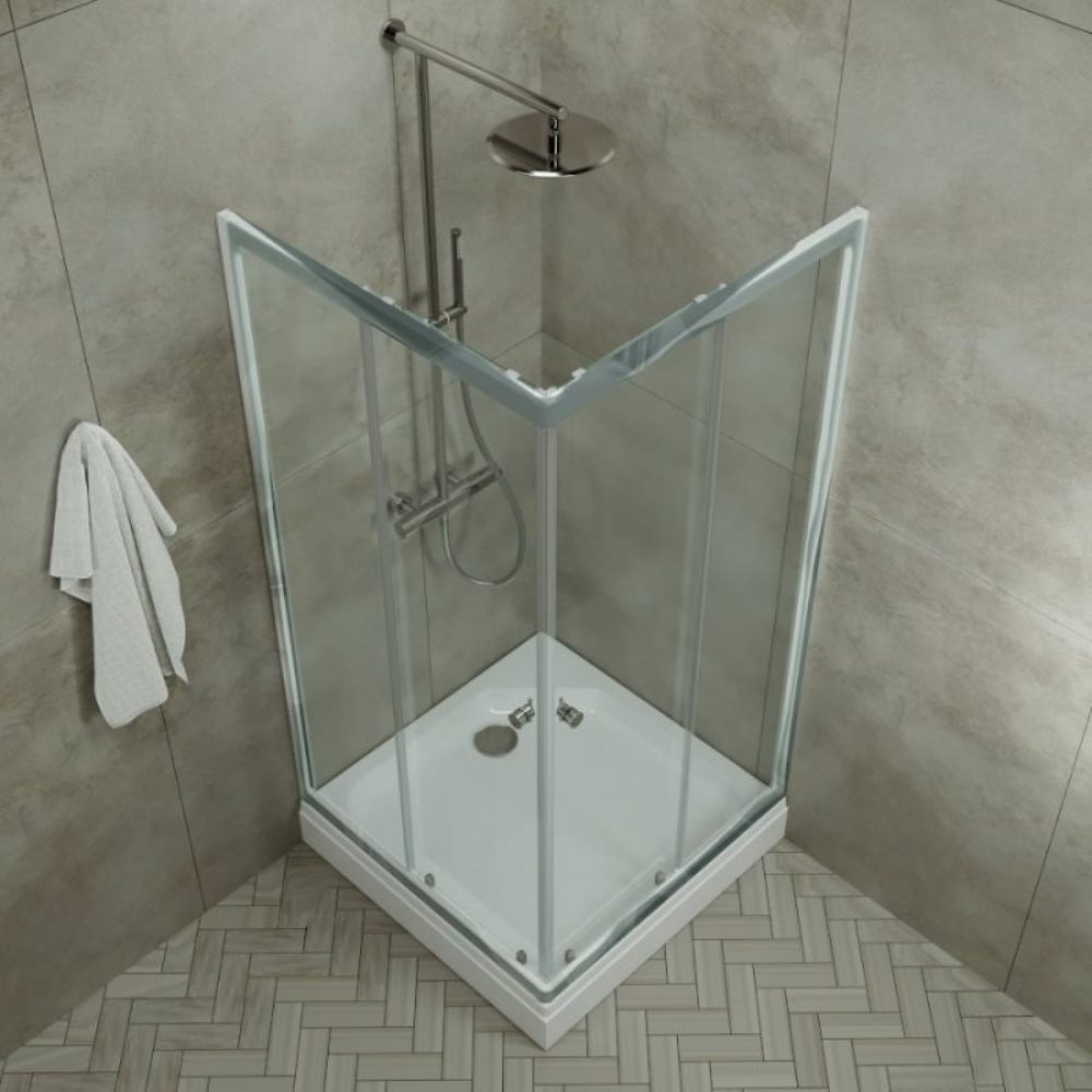 Душевой уголок Triton Вента 100х100 Хром / Прозрачное Щ0000049619 Душевой уголок Triton Вента 100х100 Хром / Прозрачное Щ0000049619 — изображение 2