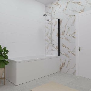 Шторка для ванны Triton Соло 75 Черный / Прозрачное Щ0000051154