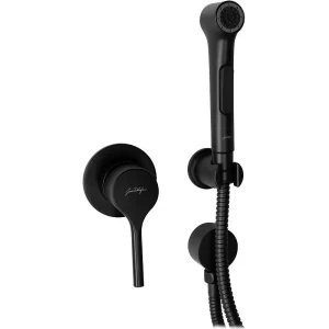 E24610-BL ELATE cмеситель с гигиеническим душем, матовый черный