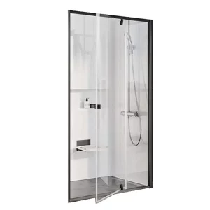 PDOP2-100 черный + транспарент, Pivot душевая дверь двухэлементная PDOP2-100 черный + транспарент, Pivot душевая дверь двухэлементная