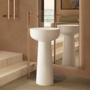 Раковина напольная Vincea Solid Surface 48х48 искусственный камень Белый матовый VBS-4SP02MW